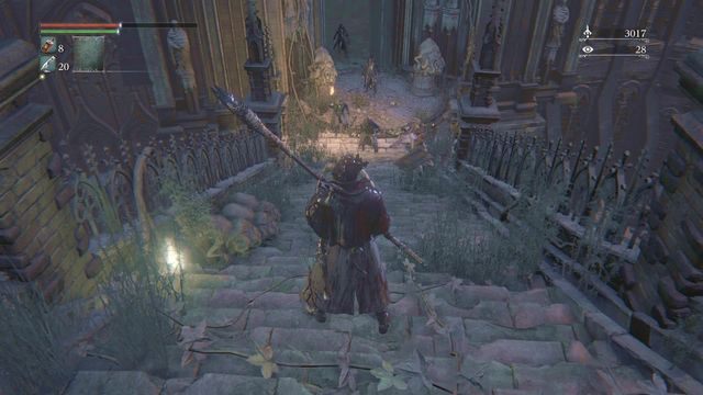 Schody pełne są przeciwników, warto ich szybko ominąć. - Yahargul, Niewidzialna wioska | Opis przejścia Bloodborne - Bloodborne - poradnik do gry