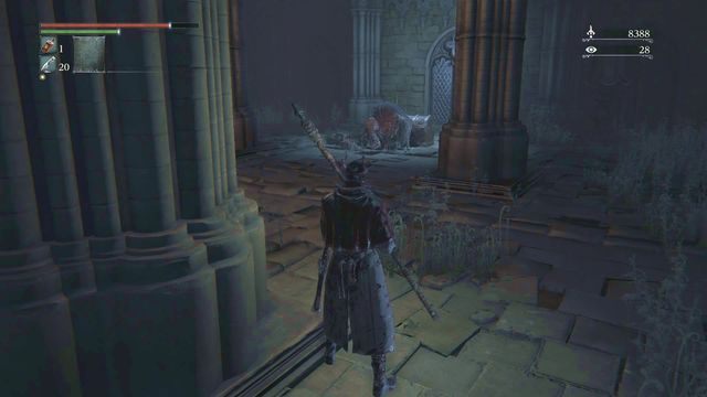 Idąc niżej jedyną dostępną drogą dojdziesz do pomieszczenia widocznego na obrazku - Yahargul, Niewidzialna wioska | Opis przejścia Bloodborne - Bloodborne - poradnik do gry