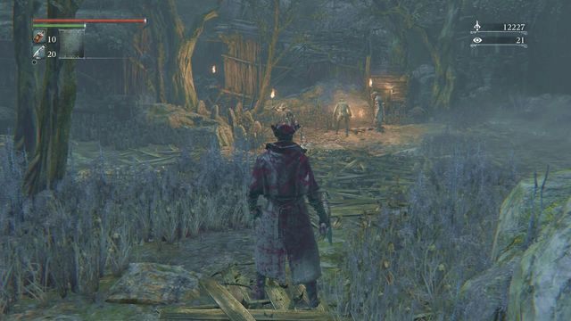Podchodząc do przeciwników nie spadnij przypadkowo do jamy na środku. - Zakazany las | Opis przejścia Bloodborne - Bloodborne - poradnik do gry