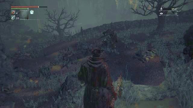 Przebiegając dostatecznie szybko możesz ominąć przeciwników i (opcjonalnie) wykończyć ich pojedynczo. - Rewir Katedralny - po walce z Pastorem Amelią | Opis przejścia Bloodborne - Bloodborne - poradnik do gry