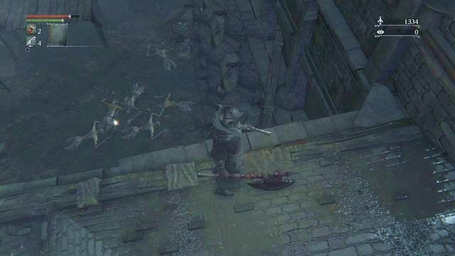 Ostrożnie zeskocz na dół. - Centrum Yharnam - Akwedukt | Opis przejścia Bloodborne - Bloodborne - poradnik do gry