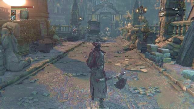 Pierwszego bossa znajdziesz na końcu mostu. - Centrum Yharnam - Akwedukt | Opis przejścia Bloodborne - Bloodborne - poradnik do gry