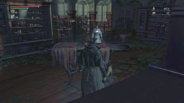 Pozostając za ławą możesz uniknąć części ataków, narażasz się jednak na przypadkowe zaklinowanie podczas wykonywania uników. - Klinika Iosefki - po walce z Pastor Amelią | Opis przejścia Bloodborne - Bloodborne - poradnik do gry