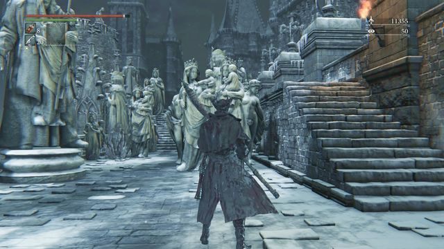 Gargulec chowa się pod pomnikami. - Zapomniany Zamek Cainhurst | Opis przejścia Bloodborne - Bloodborne - poradnik do gry