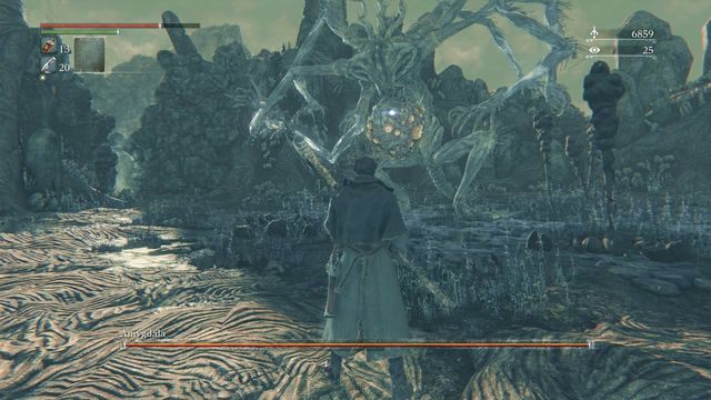 Uważaj na zadający bardzo duże obrażenia atak laserem. - Amygdala | Bossowie w Bloodborne - Bloodborne - poradnik do gry