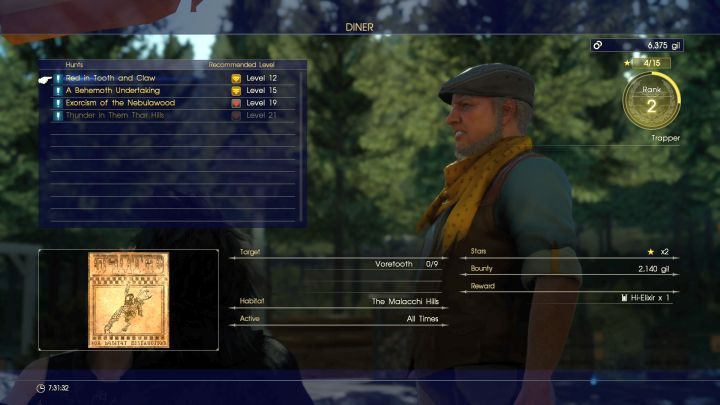 ... a potem porozmawiać z Wizem i przyjąć polowanie na Deadeye. - Jak odblokować jazdę na Chocobo w Final Fantasy XV? - Final Fantasy XV - poradnik do gry