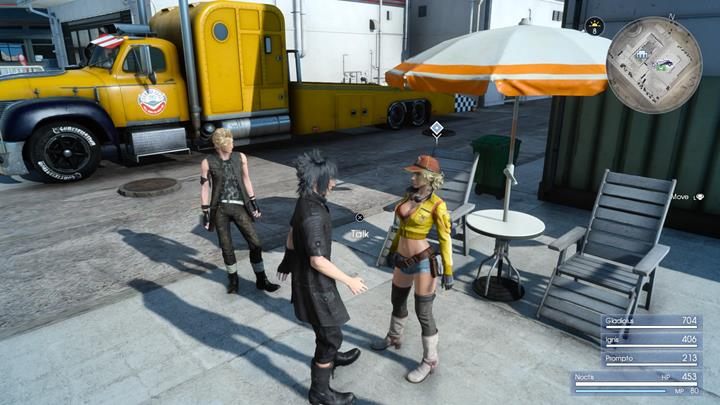 Porozmawiaj z Ciny i poproś ją o pożyczkę na poczet naprawy samochodu - Chapter 1 - Departure | Solucja Final Fantasy XV - Final Fantasy XV - poradnik do gry