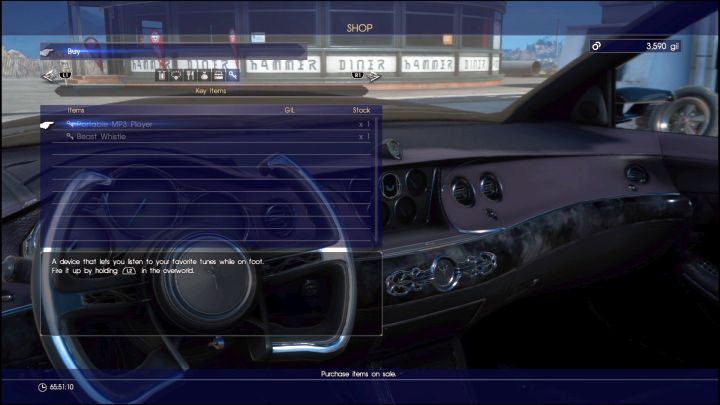 Portable MP3 Player kupić można z poziomu Regalii po dotarciu do 3 rozdziału. - Odblokowanie muzyki z innych gier w Final Fantasy XV - Final Fantasy XV - poradnik do gry