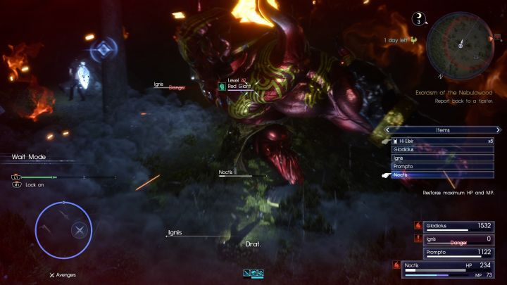 Postacie, które weszły w tryb Danger powinny zostać jak najszybciej uzdrowione. - Informacje ogólne | Walka w Final Fantasy XV - Final Fantasy XV - poradnik do gry