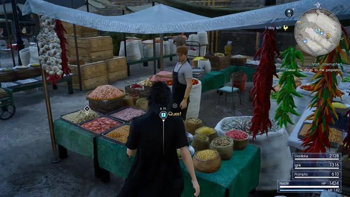 Po przechadzce z Iris w czasie rozdziału 3, napotkasz w Lestallum kilku kupców z różnymi towarami - Zadania dla kupców w Lestallum | Solucja Final Fantasy XV - Final Fantasy XV - poradnik do gry