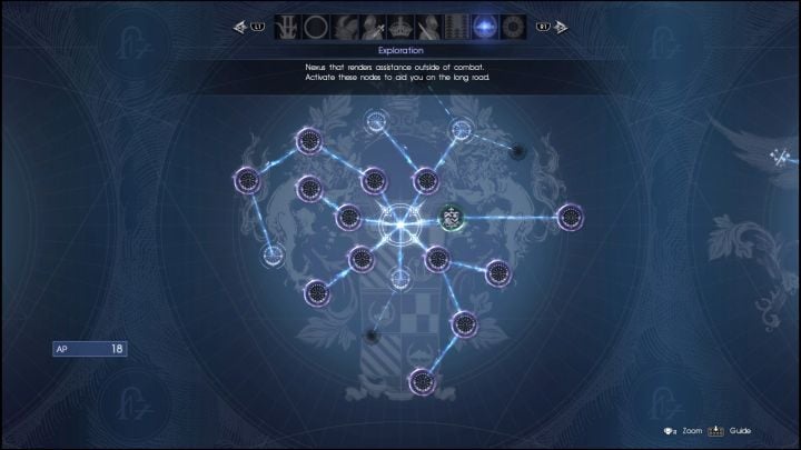 Drzewko Exploration zawiera masę cennych zdolności zwiększających przyrost punktów AP. - Szybkie zdobywanie AP w Final Fantasy XV - Final Fantasy XV - poradnik do gry
