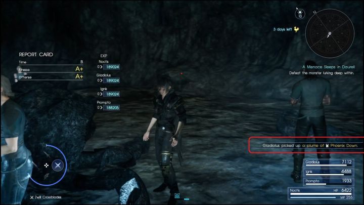 Po każdej walce istnieje szansa, iż Gladio wyciągnie dodatkowy, losowy przedmiot. - Umiejętność survival w Final Fantasy XV - Final Fantasy XV - poradnik do gry