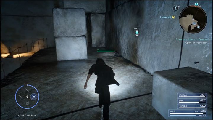 Na wprost wąskie przejście, prowadzące do Royal Tomb. - Balouve Mines | Solucja Final Fantasy XV - Final Fantasy XV - poradnik do gry