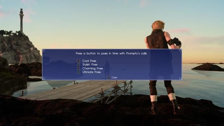 Prompto poprosi Noctisa, by ten został dla niego modelem na pobliskim molo - Tours | Solucja Final Fantasy XV - Final Fantasy XV - poradnik do gry