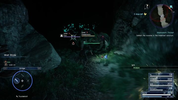 Nie daj się zwieść niskim poziomom wrogów - Shieldshears potrafi przywalić, a Flan odporny jest na prawie wszystko. - Malmalam Thicket | Solucja Final Fantasy XV - Final Fantasy XV - poradnik do gry