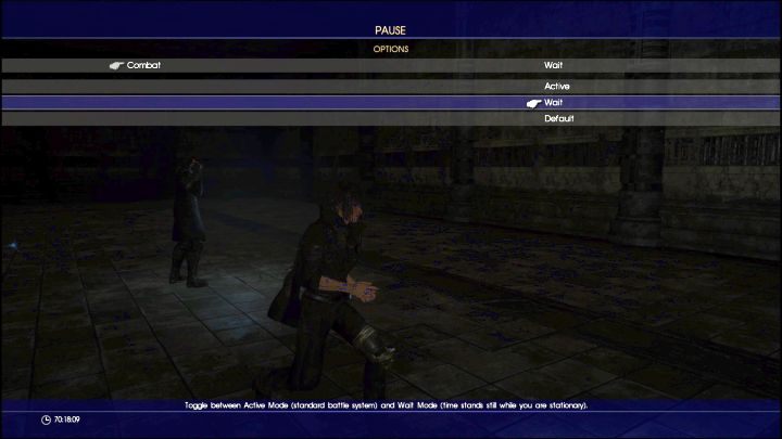 Okno zmiany trybu walki. - Jak włączyć Wait Mode w Final Fantasy XV? - Final Fantasy XV - poradnik do gry