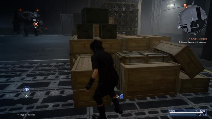 Magazyn patrolują daemony - unikaj walk z nimi i dotrzyj do karty dostępu windy - Chapter 13 - Redemption | Solucja Final Fantasy XV - Final Fantasy XV - poradnik do gry