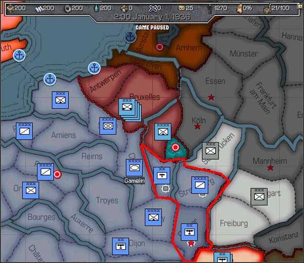Linia Maginota... Wbrew pozorom nie jest tak mocna jakby się mogło z pozoru wydawać - Francja | Państwa w Europa Universalis II Wojna Światowa - Europa Universalis: II Wojna Światowa - poradnik do gry