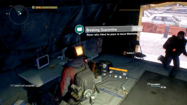 Raport w samym rogu mapy w wojskowym namiocie - Hudson Yards [M2] | Dane wywiadowcze w The Division - The Division - poradnik do gry