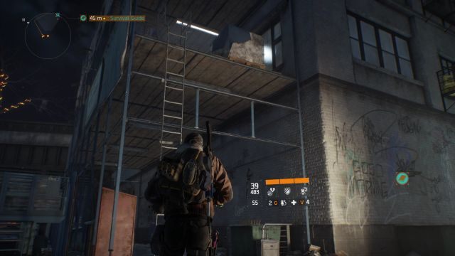 Drabina prowadząca do budynku z poradnikiem. - Pennsylvania Plaza [M3] | Dane wywiadowcze w The Division - The Division - poradnik do gry