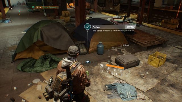 Nagranie to leży wśród licznych namiotów. - Garment District [M7] | Dane wywiadowcze w The Division - The Division - poradnik do gry