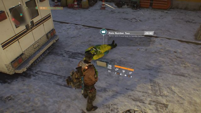 Raport znajduje się za policyjnym samochodem. - Garment District [M7] | Dane wywiadowcze w The Division - The Division - poradnik do gry