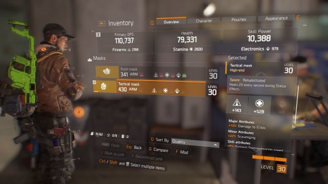 Talenty w sprzęcie mogą rekompensować średnie statystyki danego przedmiotu. - Talenty sprzętu w The Division | Wyposażenie - The Division - poradnik do gry