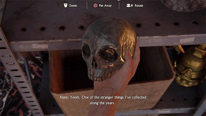 Na strychu odnajdziesz wiele artefaktów i każdy z nich możesz obejrzeć - Uncharted 4 Kres Złodzieja: Rozdział 4 Zwyczajne życie - solucja, opis przejścia - Uncharted 4: Kres Złodzieja - poradnik do gry