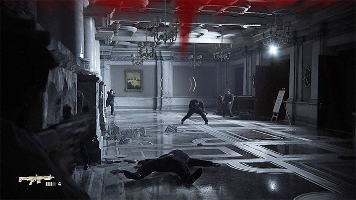 Uważaj na nowych strażników, którzy przedostaną się do sali balowej - Uncharted 4 Kres Złodzieja: Rozdział 7 Zgaszone światła - solucja, opis przejścia - Uncharted 4: Kres Złodzieja - poradnik do gry