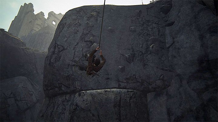 Zwróć się w stronę właściwej ściany zanim zaczniesz bujać się na linie - Uncharted 4 Kres Złodzieja: Rozdział 8 Grób Henryego Averyego - solucja, opis przejścia - Uncharted 4: Kres Złodzieja - poradnik do gry