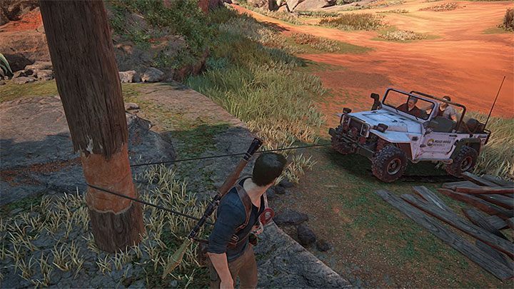 Owijaj linkę wokół drewnianych podpór mostu - Uncharted 4 Kres Złodzieja: Rozdział 10 Dwanaście wież - solucja, opis przejścia - Uncharted 4: Kres Złodzieja - poradnik do gry