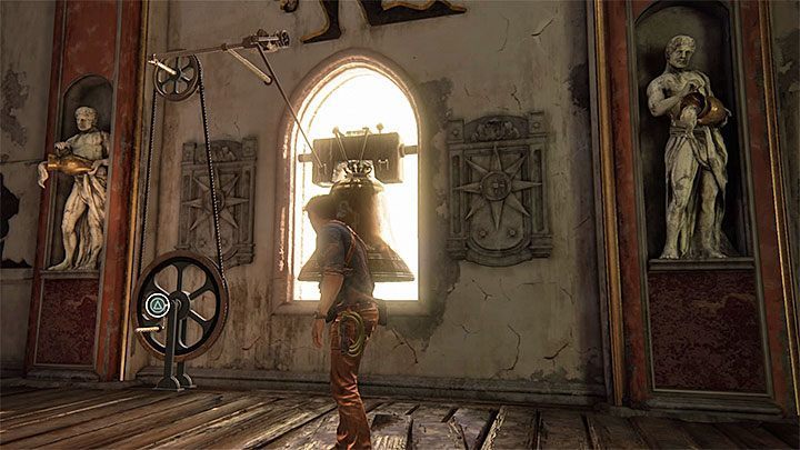 Znalazłeś się teraz w pobliżu mechanizmu byka i jako że jest on ostatni na liście musisz go zignorować - Uncharted 4 Kres Złodzieja: Rozdział 11 Najciemniej pod latarnią - solucja, opis przejścia - Uncharted 4: Kres Złodzieja - poradnik do gry