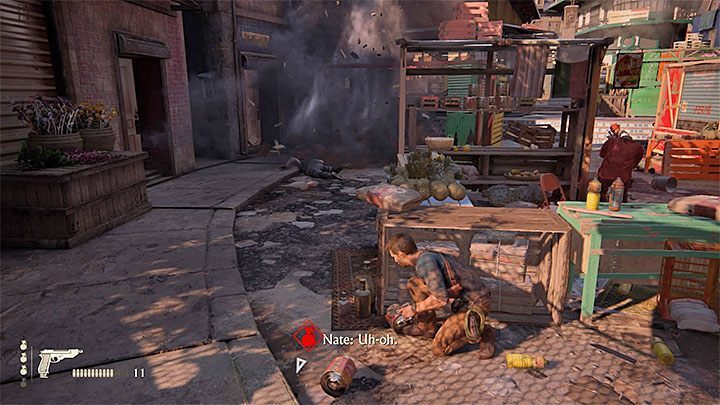 Na targowisku pojawią się najemnicy - Uncharted 4 Kres Złodzieja: Rozdział 11 Najciemniej pod latarnią - solucja, opis przejścia - Uncharted 4: Kres Złodzieja - poradnik do gry