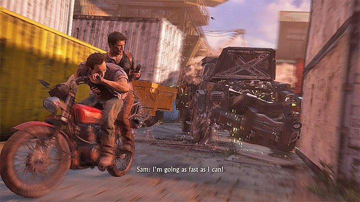 Strzelaj w silnik wozu opancerzonego - Uncharted 4 Kres Złodzieja: Rozdział 11 Najciemniej pod latarnią - solucja, opis przejścia - Uncharted 4: Kres Złodzieja - poradnik do gry