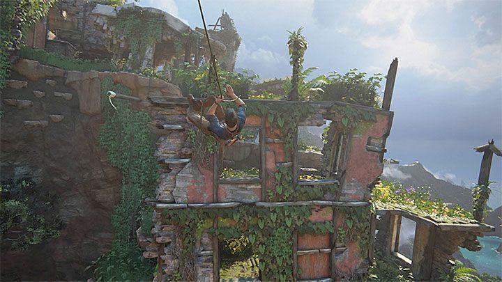 Możesz używać zaczepów do szybszego przemieszczania się, ale jest to ryzykowne - Uncharted 4 Kres Złodzieja: Rozdział 14 Dołączcie do mnie w raju - solucja, opis przejścia - Uncharted 4: Kres Złodzieja - poradnik do gry
