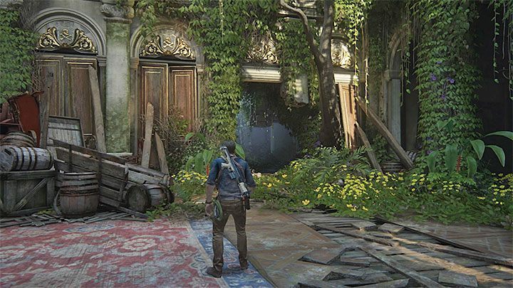 Wyjście z głównej sali budynku - Uncharted 4 Kres Złodzieja: Rozdział 14 Dołączcie do mnie w raju - solucja, opis przejścia - Uncharted 4: Kres Złodzieja - poradnik do gry