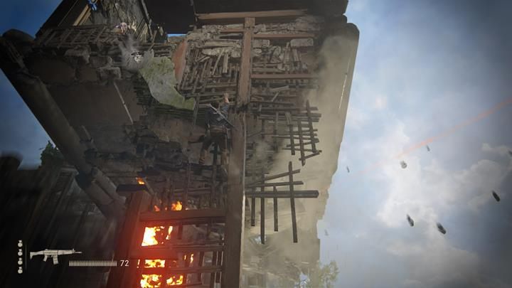 Wspinaj się po pozostałościach wieży i unikaj wystrzałów z broni - Uncharted 4 Kres Złodzieja: Rozdział 15 Łupieżcy Libertaliisolucja, opis przejścia - Uncharted 4: Kres Złodzieja - poradnik do gry