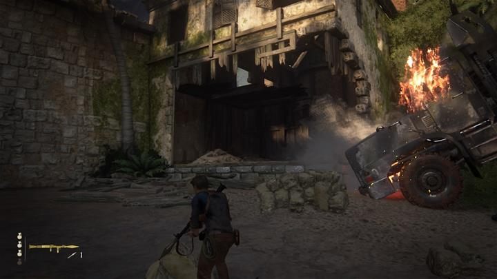 Zniszczona ciężarówka odsłoni przejście - Uncharted 4 Kres Złodzieja: Rozdział 20 W potrzasku - solucja, opis przejścia - Uncharted 4: Kres Złodzieja - poradnik do gry