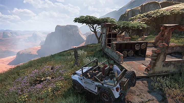 Dziewiąty sekret jest w zniszczonym domu na wzgórzu, który pokazany został na powyższym obrazku - Uncharted 4 Kres Złodzieja: Dwanaście wież - wszystkie skarby - Uncharted 4: Kres Złodzieja - poradnik do gry