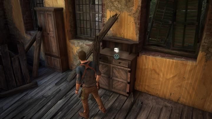 Gdy rozdzielicie się z Samem, przejdź przez kamienny łuk i wejdź w budynek po prawej stronie - Uncharted 4 Kres Złodzieja: W potrzasku - wszystkie skarby - Uncharted 4: Kres Złodzieja - poradnik do gry