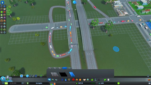 Jeśli dojdziesz do wniosku, aby zastąpić drogi autostradami, spostrzeżesz, że autostrady zajmują nieco więcej miejsca - Cities Skylines: Drogi, kolej, inne elementy - Cities: Skylines - poradnik do gry