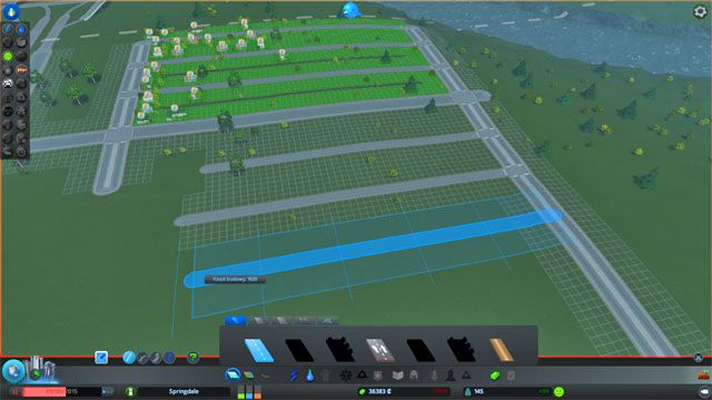 Wyznacz strefę zamieszkania (zielony obszar) i włącz czas gry - niech mieszkańcy już napływają - Cities Skylines: Drogi, budowa - Cities: Skylines - poradnik do gry