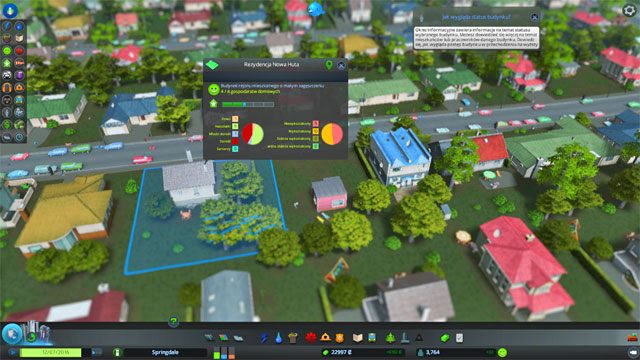 Gdy zaznaczysz dowolny z budynków na dowolnej strefie zobaczysz pasek, symbolizujący poziom budowli - Cities Skylines: Budynki - poziomy - Cities: Skylines - poradnik do gry