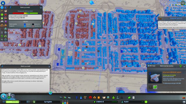Prąd oraz woda - Cities Skylines: Panel informacyjny - panel burmistrza - Cities: Skylines - poradnik do gry