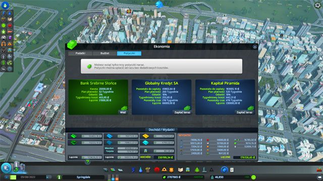 Pożyczka to ostatnia deska ratunku - nie używaj jeśli nie jest to absolutnie konieczne - Cities Skylines: Pożyczki - Cities: Skylines - poradnik do gry