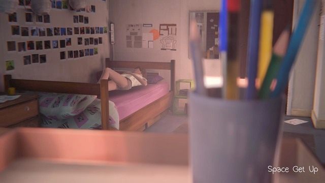 Żeby się przebudzić musisz najechać celownikiem na widoczny na ekranie okrąg i przeciągnąć - Life is Strange: Out of time, Rozdział 1 - solucja, opis przejścia - Life is Strange - poradnik do gry