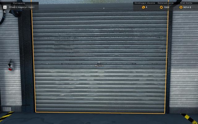 Dwie bramy wyjściowa dadzą nam furtkę do wyjścia na tor testowy, do parkingu oraz do centrum aukcyjnego, gdzie zakupimy zniszczone samochody - Wirtualna przechadzka po garażu Car Mechanic Simulator 2015 - Car Mechanic Simulator 2015 - poradnik do gry