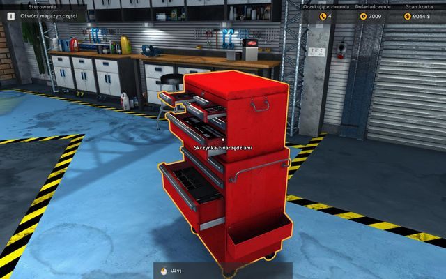 Cztery skrzynki z narzędziami dadzą nam możliwość zakupu ulepszeń - Wirtualna przechadzka po garażu Car Mechanic Simulator 2015 - Car Mechanic Simulator 2015 - poradnik do gry