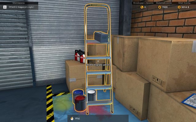 Drabina pozwoli nam na zmianę wystroju naszego garażu - Wirtualna przechadzka po garażu Car Mechanic Simulator 2015 - Car Mechanic Simulator 2015 - poradnik do gry