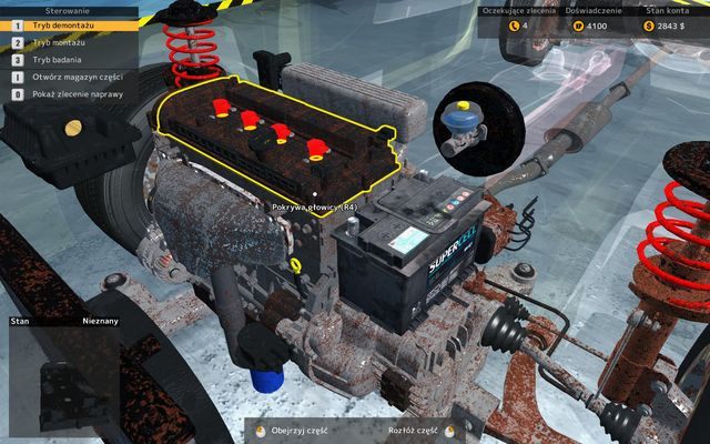 Pokrywa głowicy raczej nie jest w najlepszym stanie... - Badanie ręczne i korozja | Badanie stanu technicznego - Car Mechanic Simulator 2015 - poradnik do gry